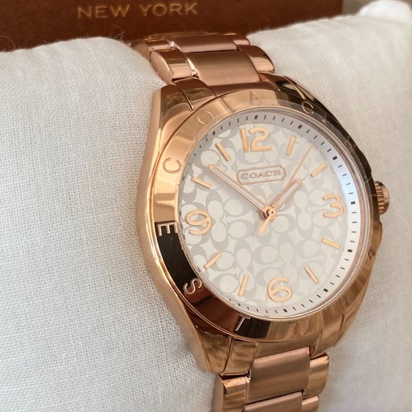 NWT COACH WOMEN'S TRISTEN ROSE GOLD-PLATED BRACELET WATCH - Picture 8 of 12
